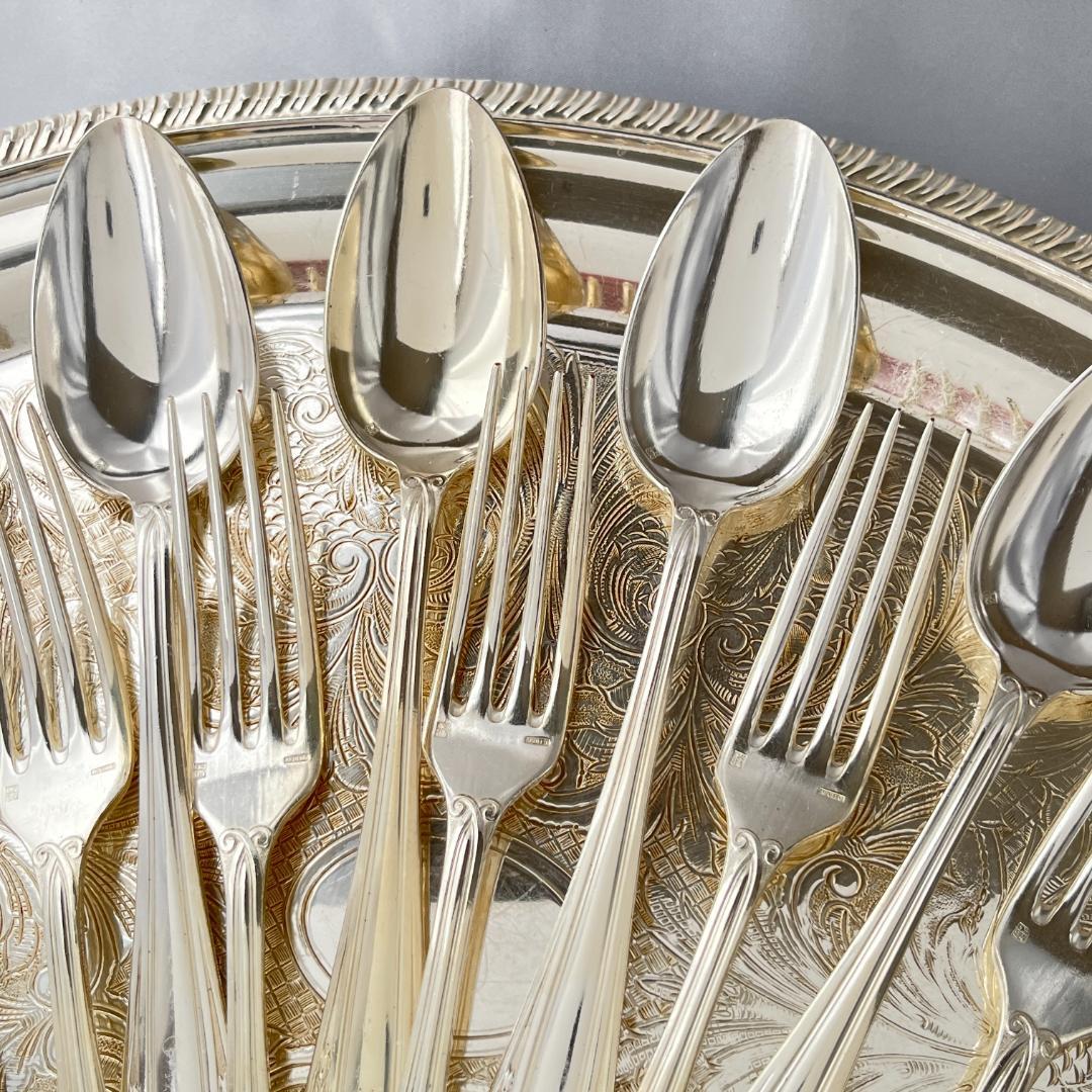 【仏蘭西】 レリーフ ディナーサイズカトラリーセット12本 アールヌーボー