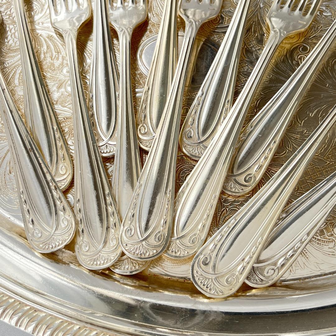 【仏蘭西】 レリーフ ディナーサイズカトラリーセット12本 アールヌーボー
