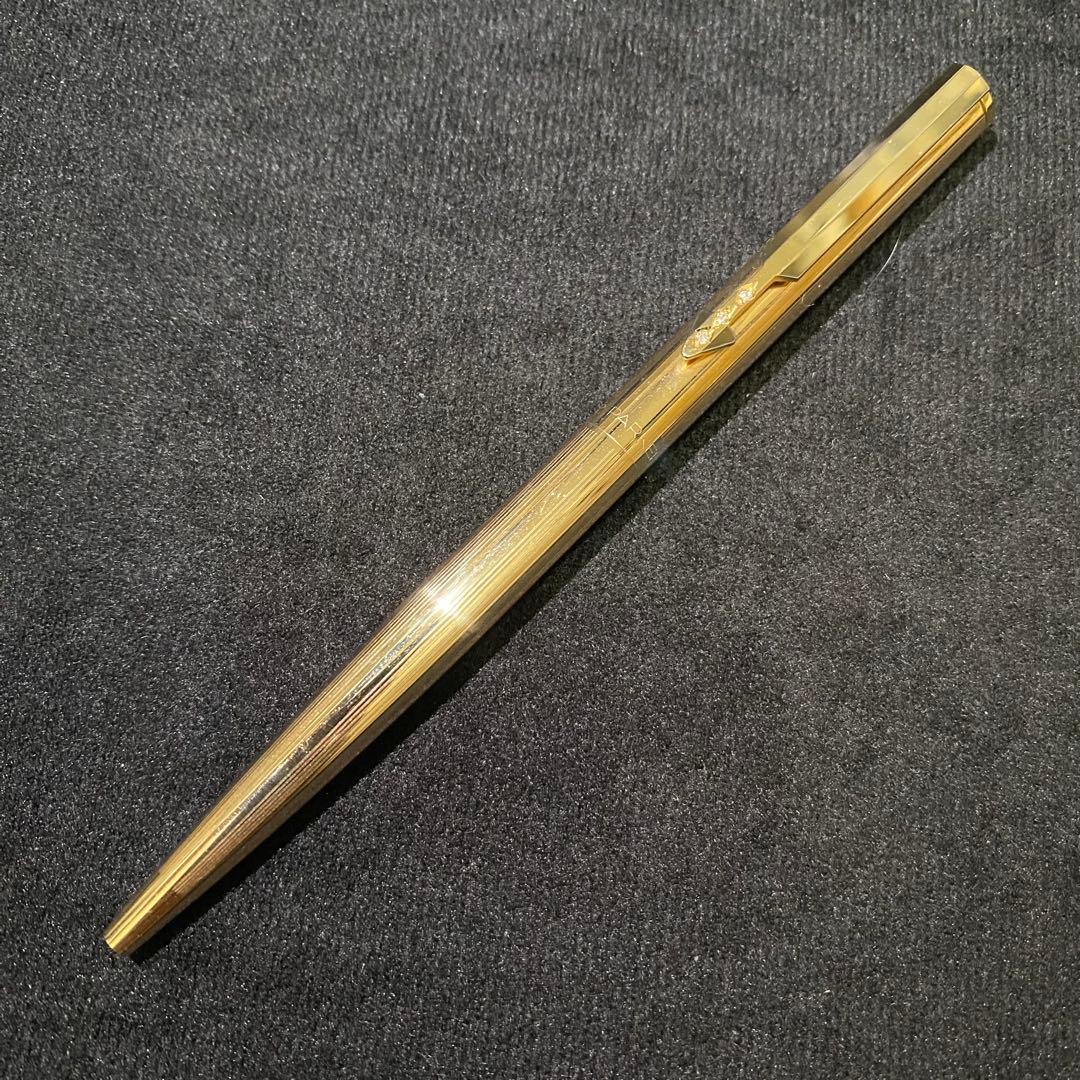 【美品】 PARKER パーカーボールペン アロー ゴールド 3連ダイヤ？装飾