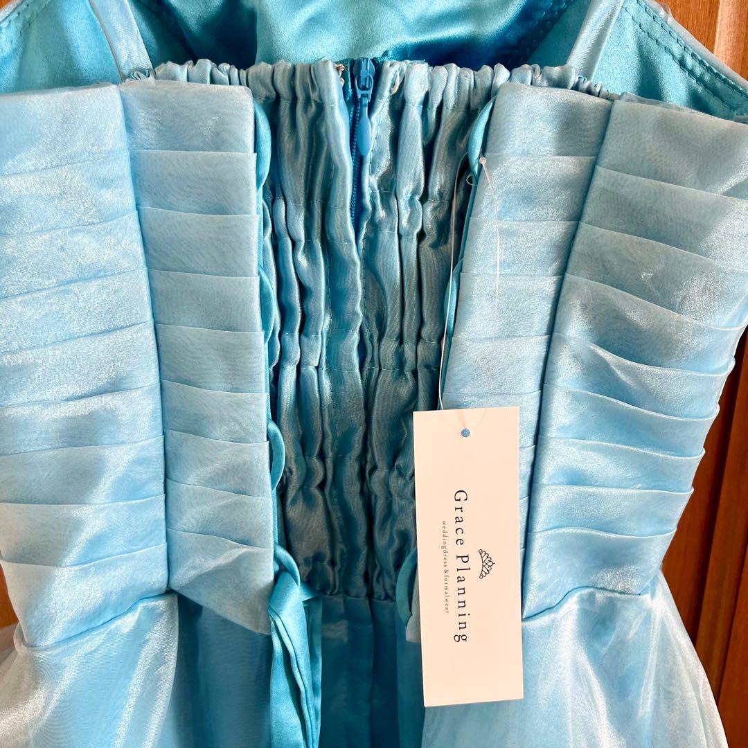 ロングドレス アイスブルー　カラードレス 発表会 演奏会　水色　ブルー　前撮り