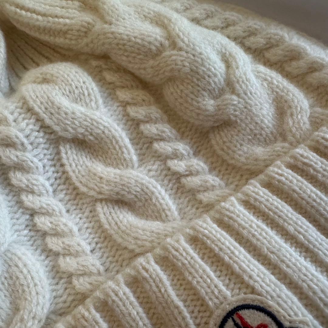 Moncler カシミア混　ニット帽　アイボリー ビーニー　モンクレール