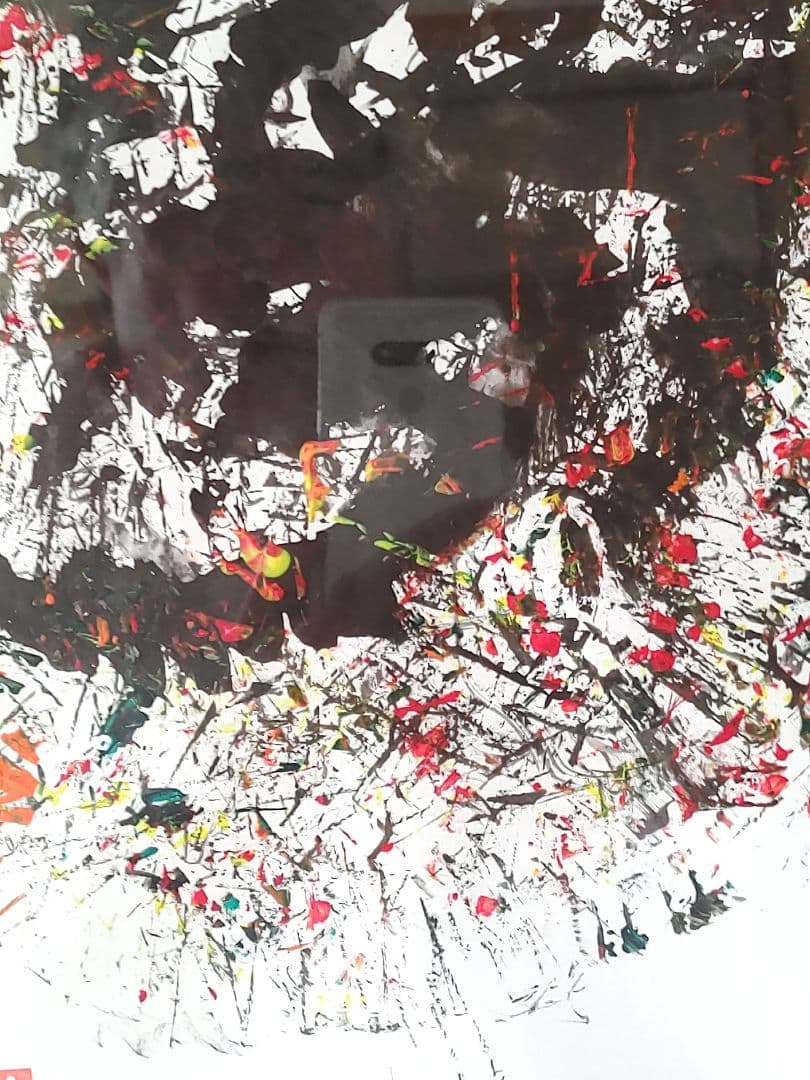 夢、大谷翔平、抽象画、書道アート、額縁、カラフル、室内装飾、オリジナル