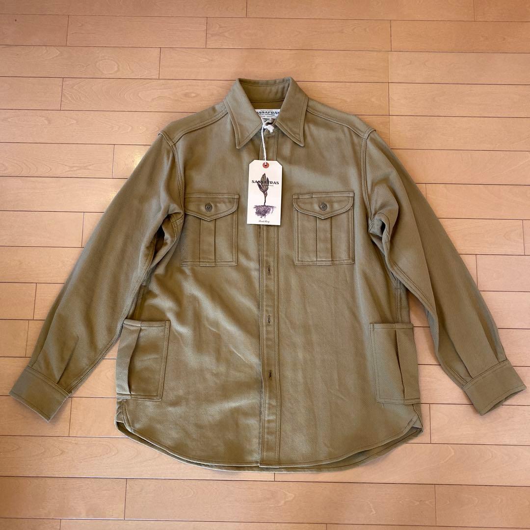 ［未使用品］ SASSAFRAS ササフラス ボタニカルスカウトシャツ S