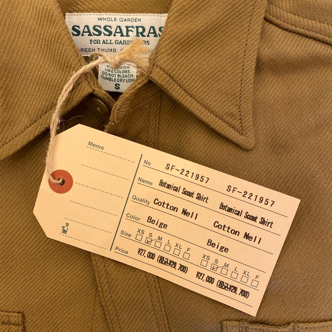 ［未使用品］ SASSAFRAS ササフラス ボタニカルスカウトシャツ S