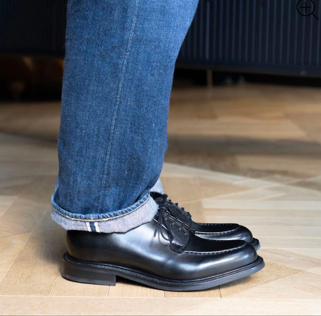 Trading post/Uチップレザーシューズ/size7/黒/2102