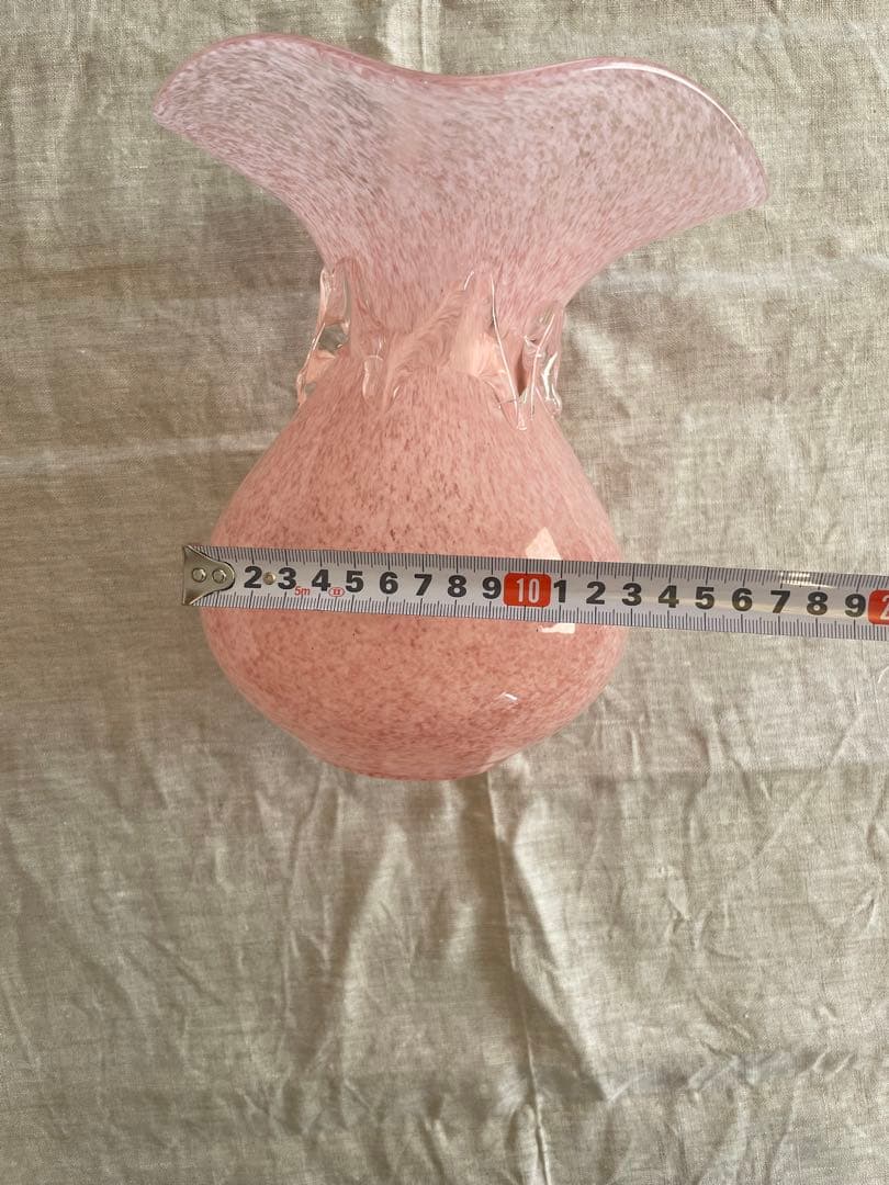 ガラス 花瓶 ピンク 桃色