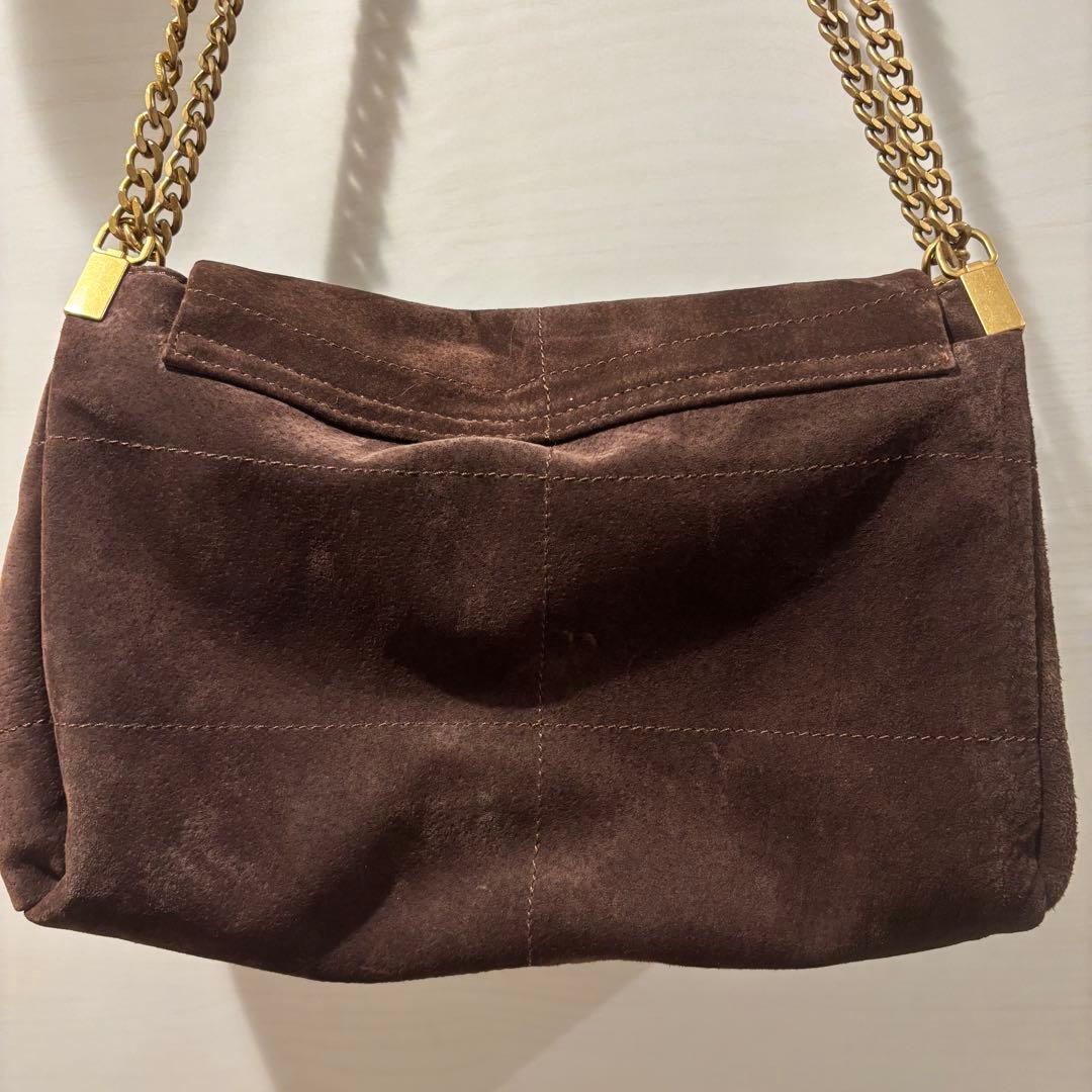 ZARA ダークブラウン スエード ショルダーバッグ自宅保管