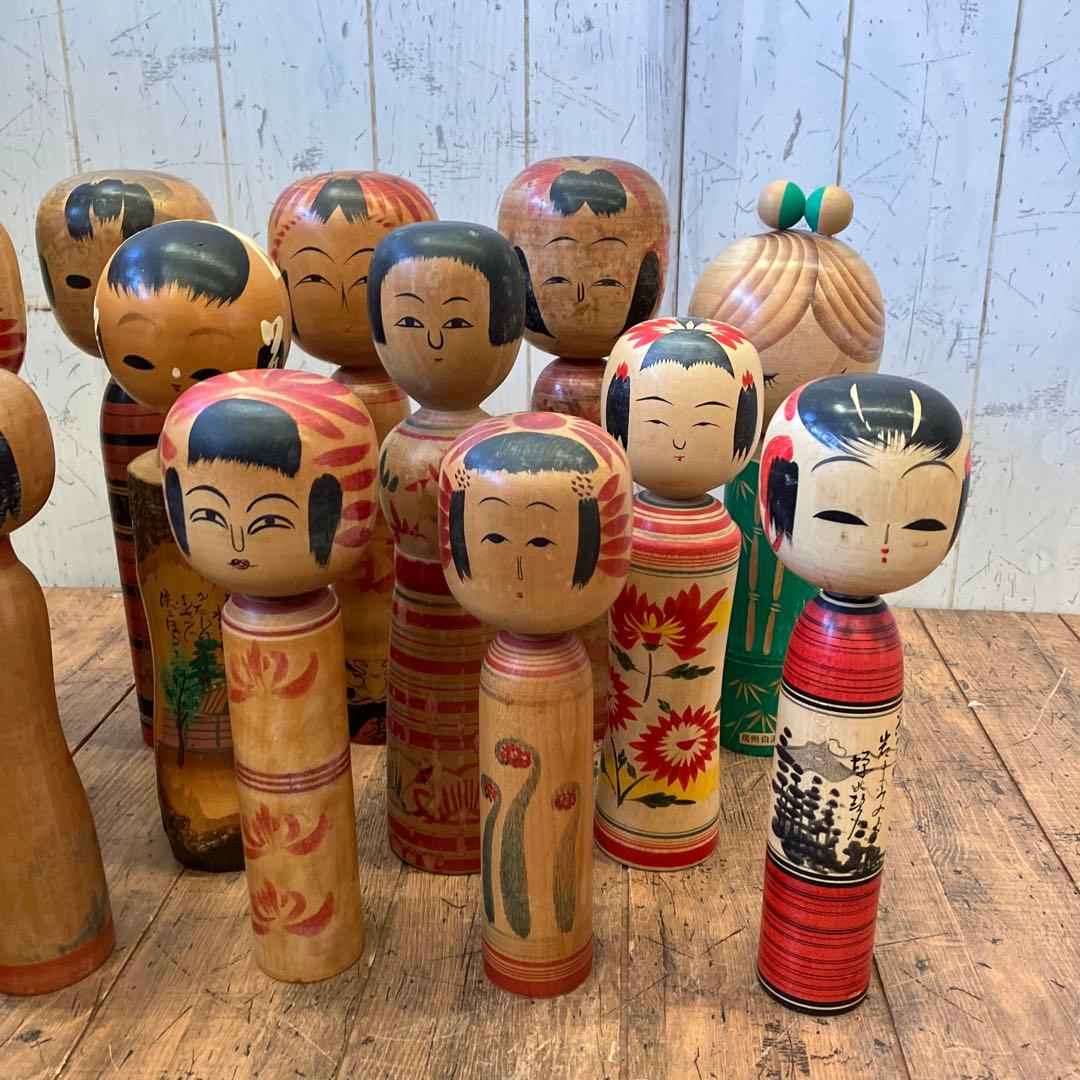昭和レトロ こけし 小芥子 20体セット セット売り まとめ売り 木製 郷土人形