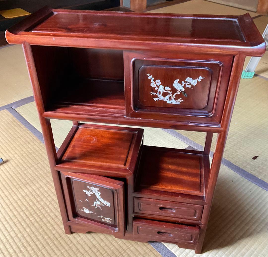 飾り棚 茶棚 茶箪笥 飾棚 茶道具 螺鈿細工 中国 家具 レトロ アンティーク