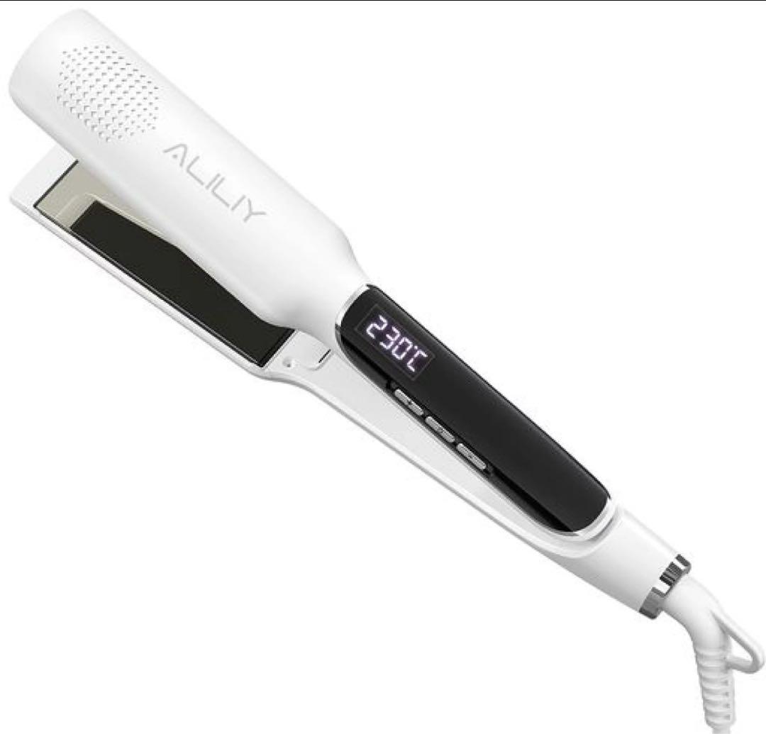 ALLILY ストレートヘアアイロン ホワイト　40ミリ