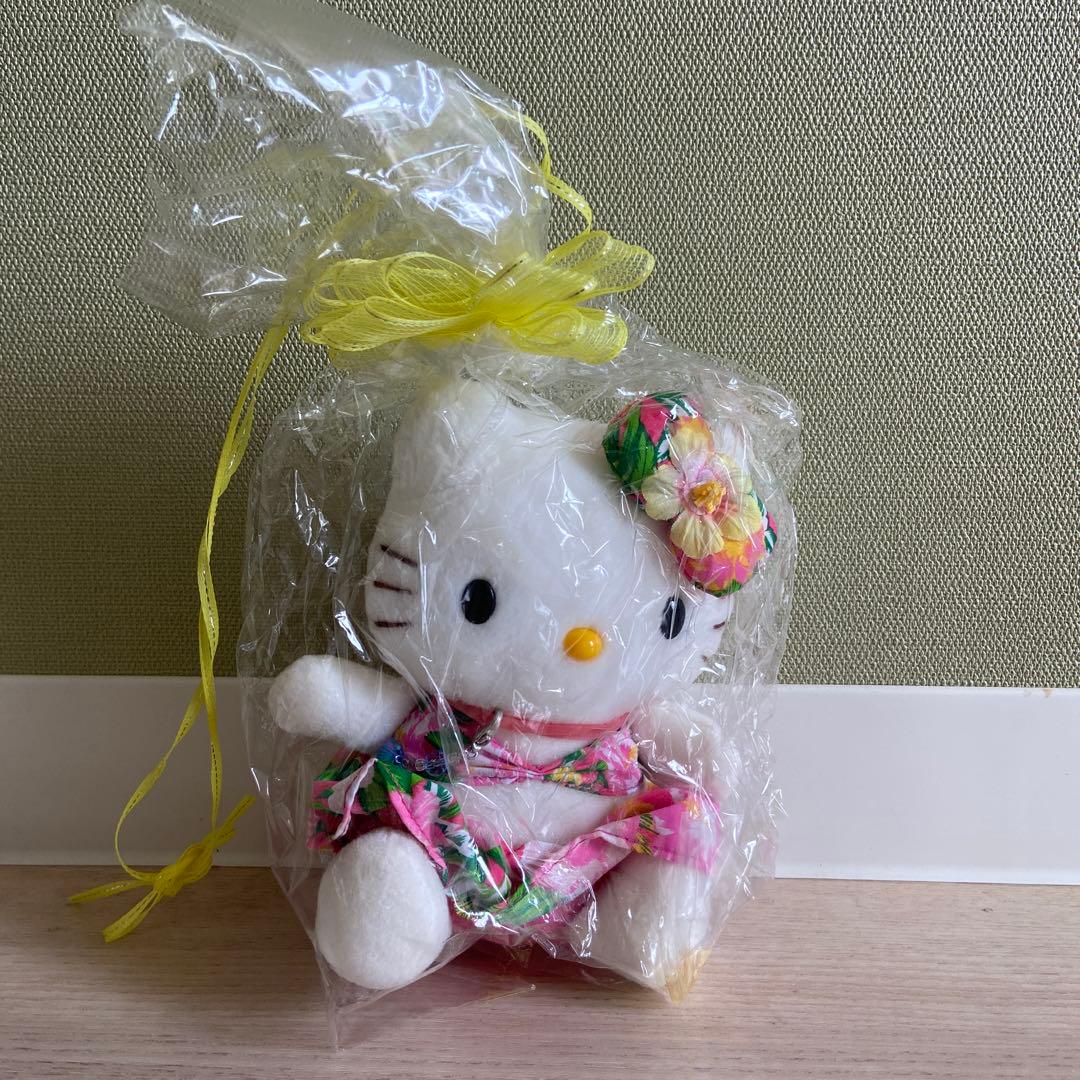 サンリオ　ハワイアンハローキティ ぬいぐるみ　平成レトロ　ハイビスカス　レア