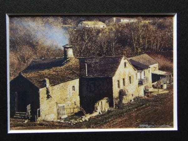 藤田西洋、【ガリシア・農夫の家】、希少な額装用画集より