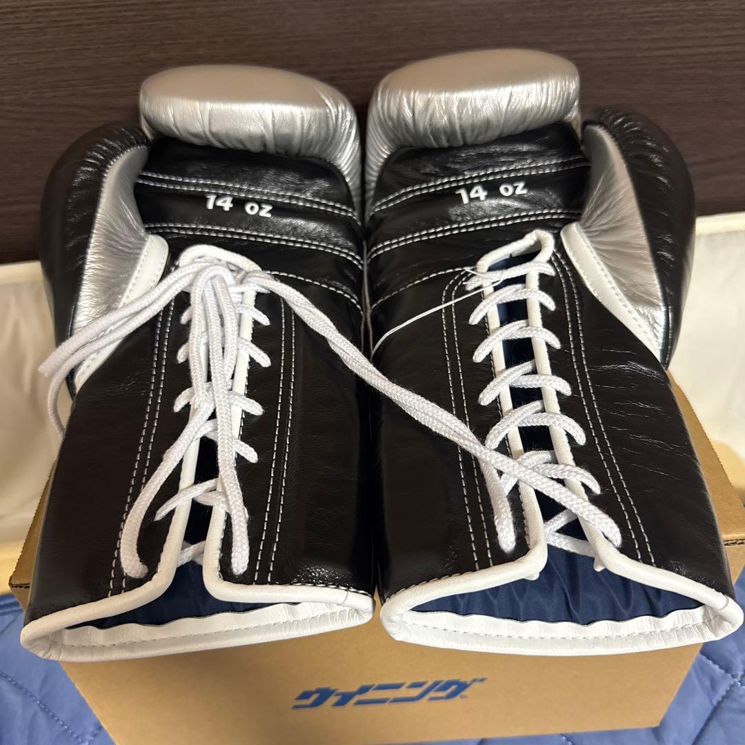 ウイニング winning ボクシンググローブ　14オンス　黒/シルバー