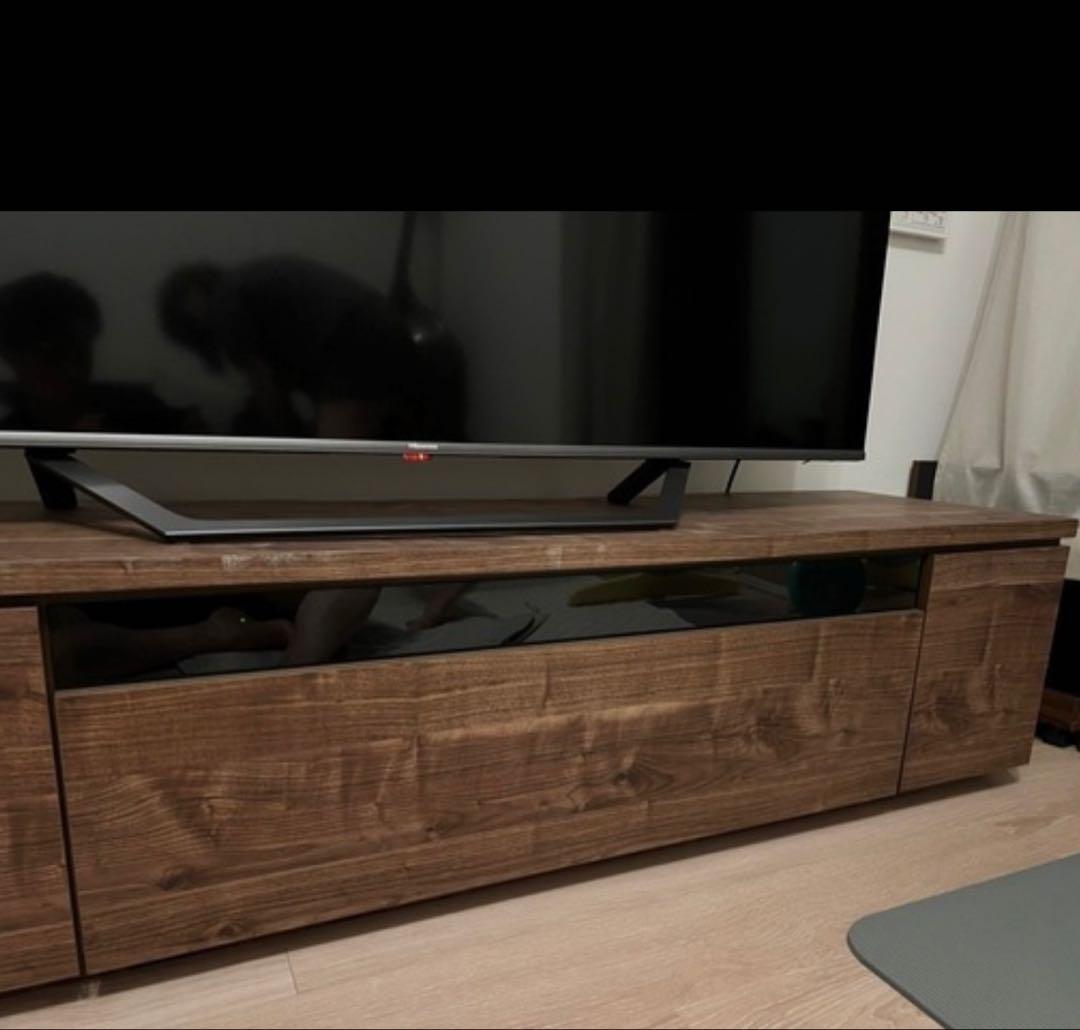 超美品テレビ台 180ローボード 日本製 完成品引き出し付き ウォルナット