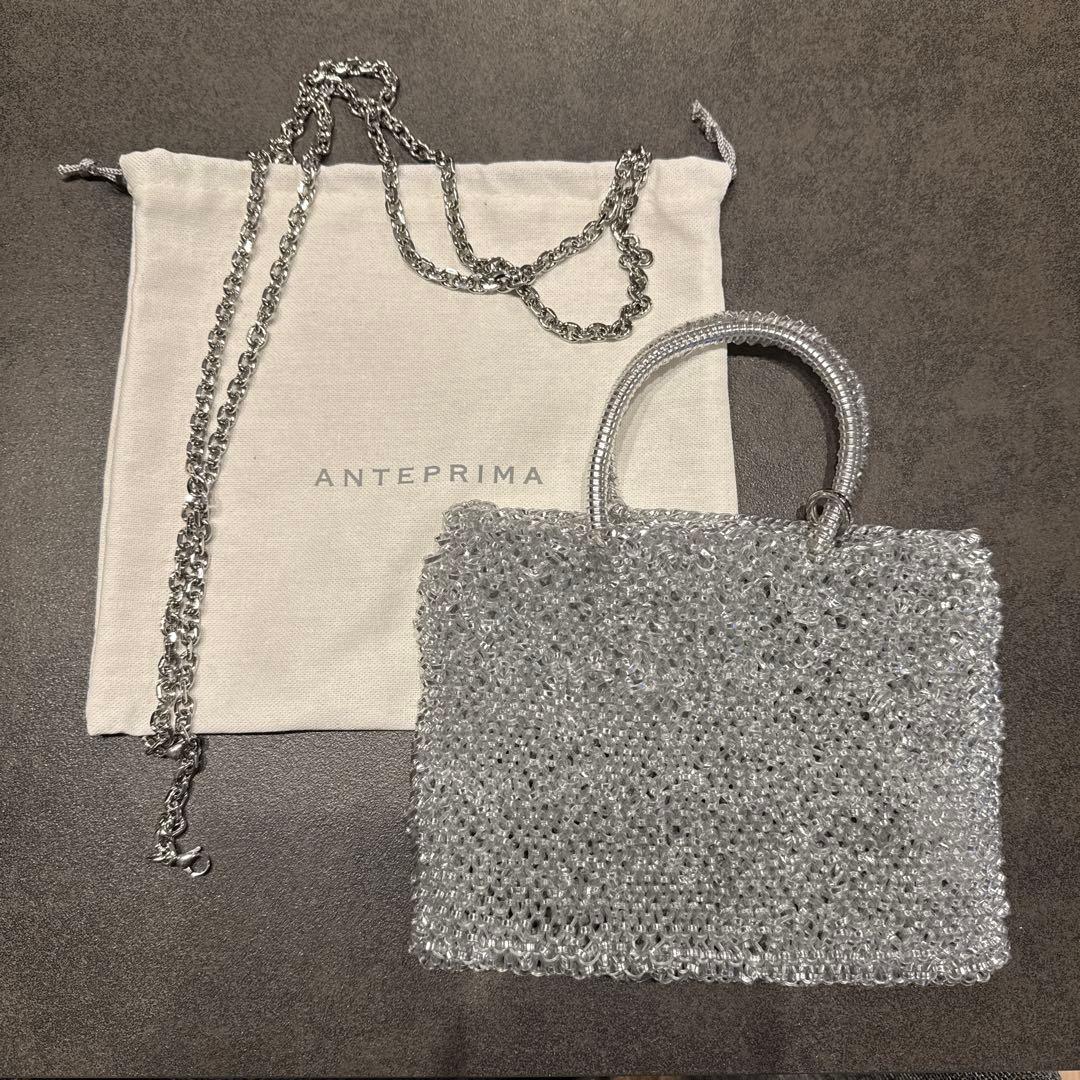 ANTEPRIMA シルバー ビーズショルダーバッグ