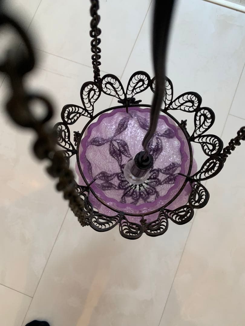 トルコランプ　クラックガラス　吊り下げ　シーリング