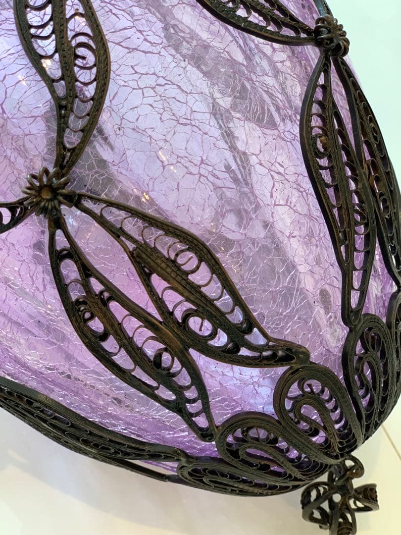 トルコランプ　クラックガラス　吊り下げ　シーリング