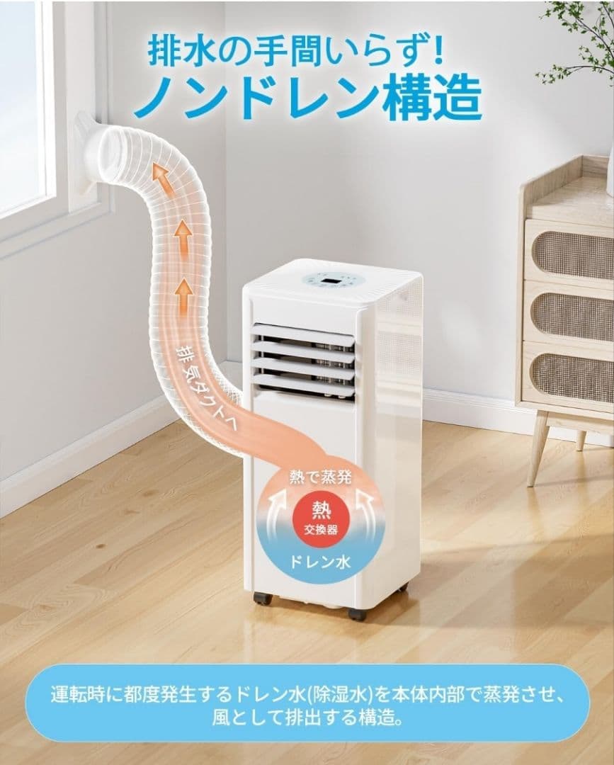 スポットクーラー 家庭用 スポットエアコン 工事不要 2.63kW　2025