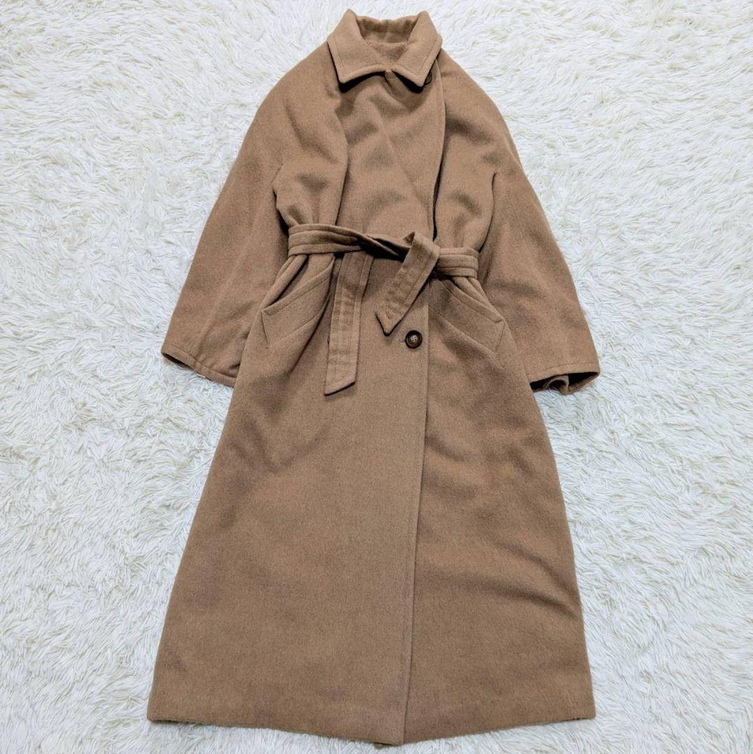 バーバリー チェスターコート キャメル100% ダブル ベルト ベージュ L
