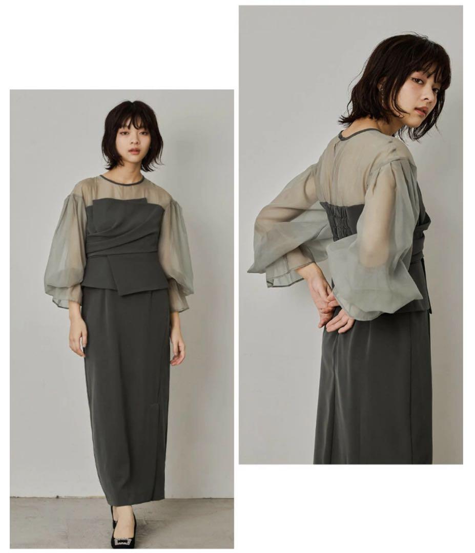 タグ付✨ ANDRESD キャンディスリーブ ビスチェ ワンピース オーガンジー