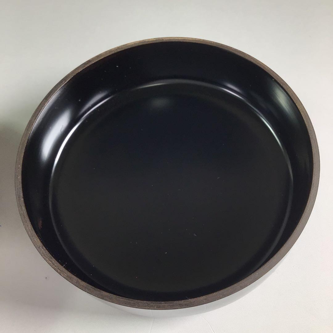 Ｐ８９３　棗　『前志芸男作』『沈金』『松に鶴蒔絵』『平棗』　共箱　茶道具