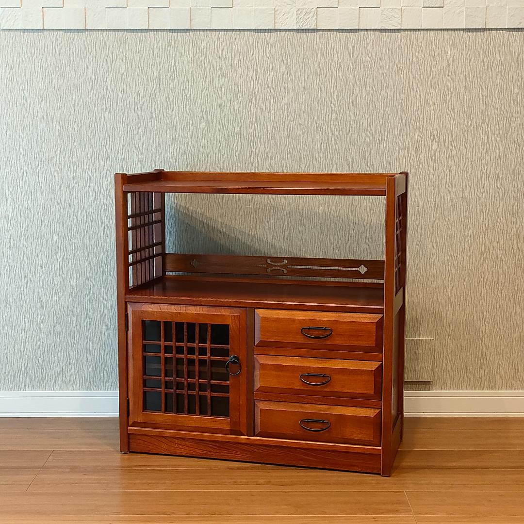 カリモク　和　チェスト　茶箪笥　欅　飾り棚