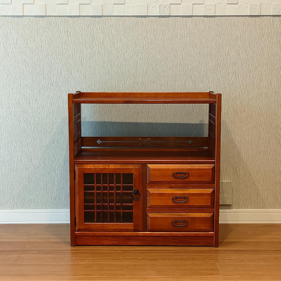 カリモク　和　チェスト　茶箪笥　欅　飾り棚