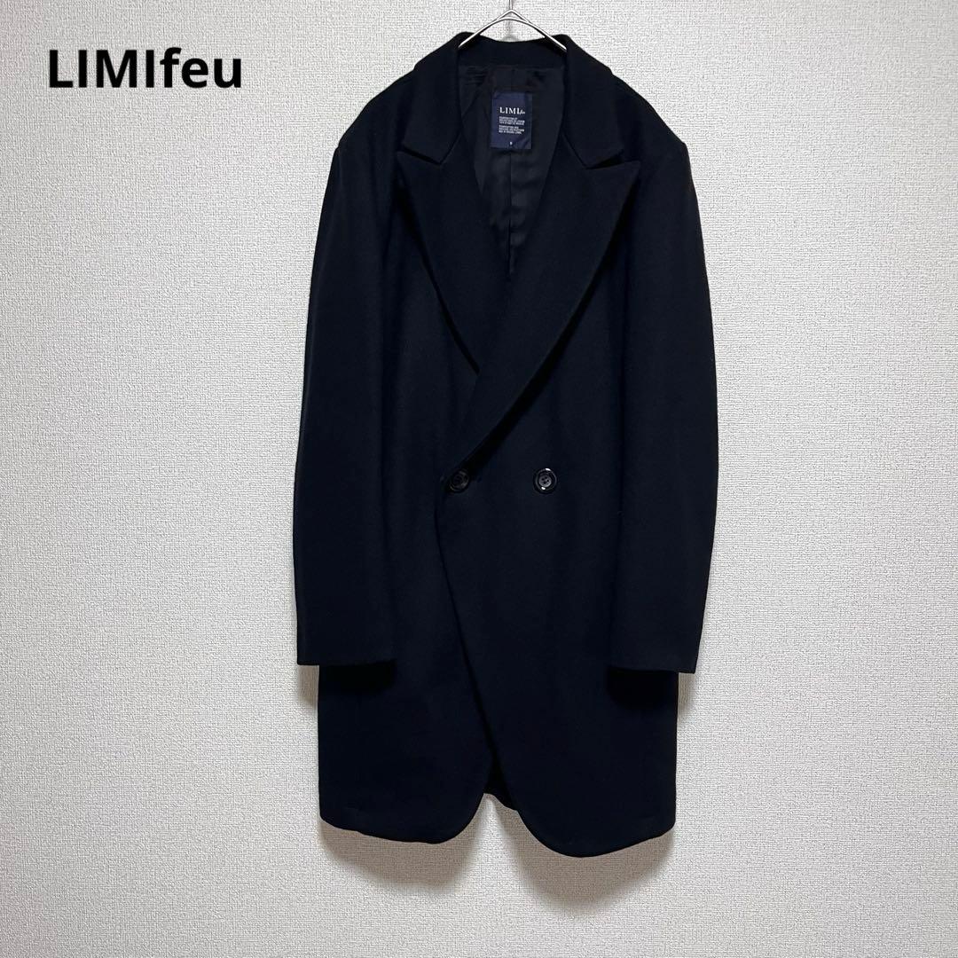 Leo　　　ウール　ダブル　チェスターコート　黒