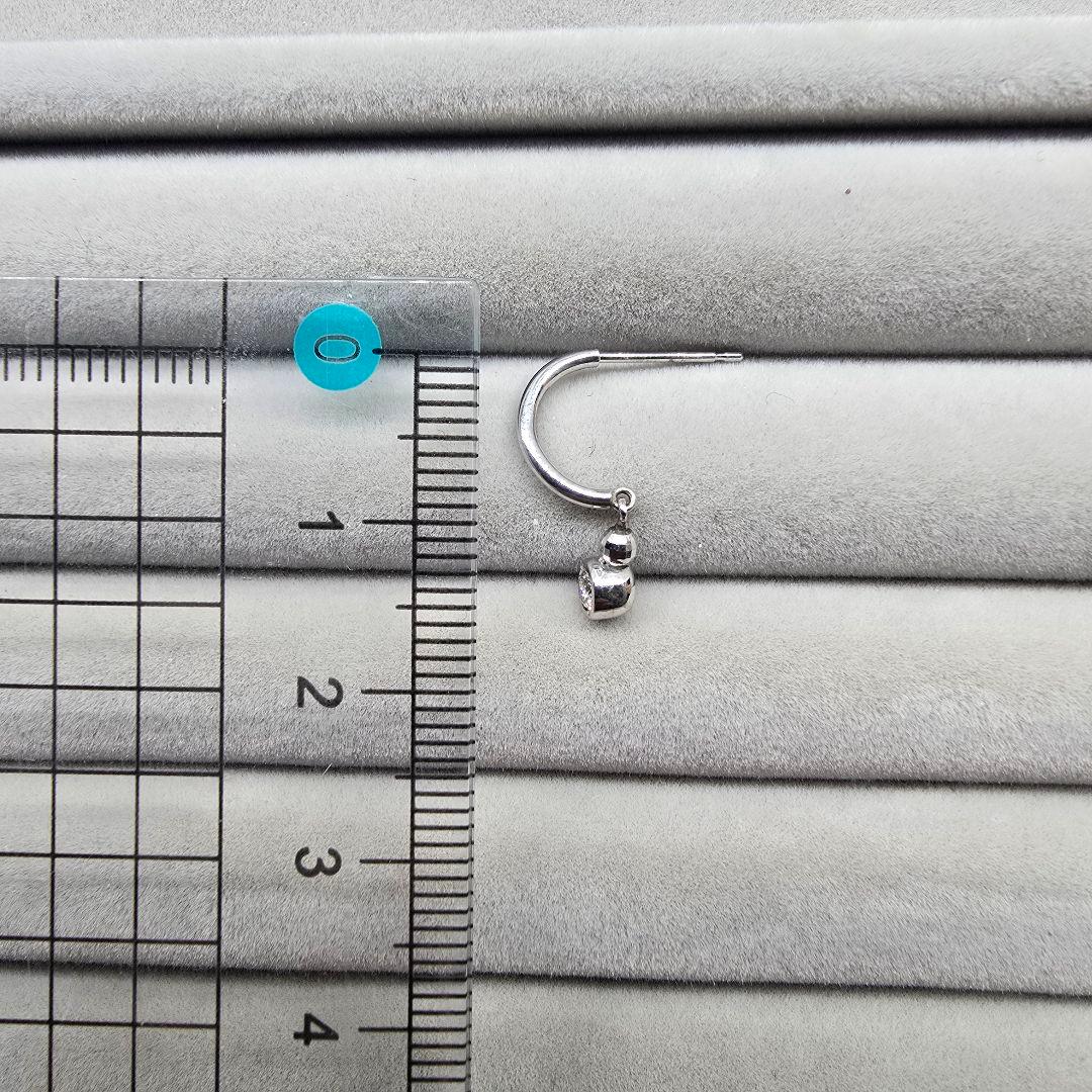 K18WG ダイヤモンド ピアス 0.07ct×2 フック 揺れる 上品