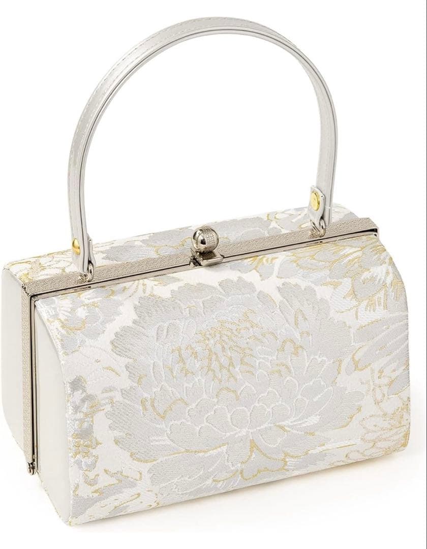 銀白洋菊 花柄和装用バッグと草履セット