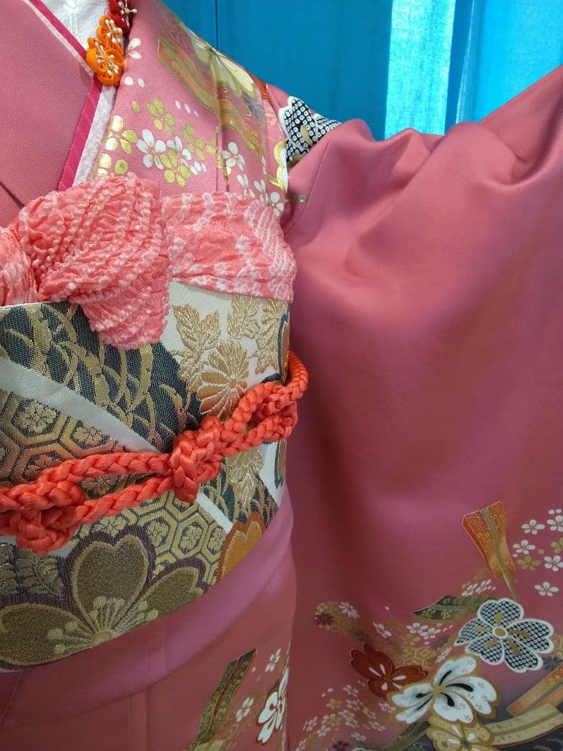 振袖フルセット、正絹振袖、成人式、重ね衿、帯揚げ帯締め、西陣袋帯、長襦袢