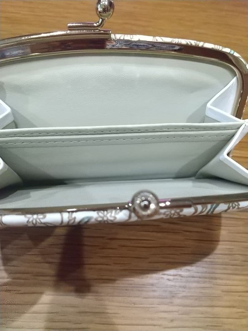 ☆はるきちです　文庫屋大関【錦紗 青】天溝がま口（未使用）