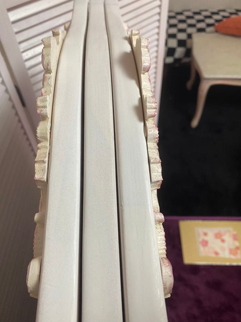 ロココ♦️ホワイトシャビー♦️3連 高級 パーテション♦️天然木♦️未使用品♦️送料込