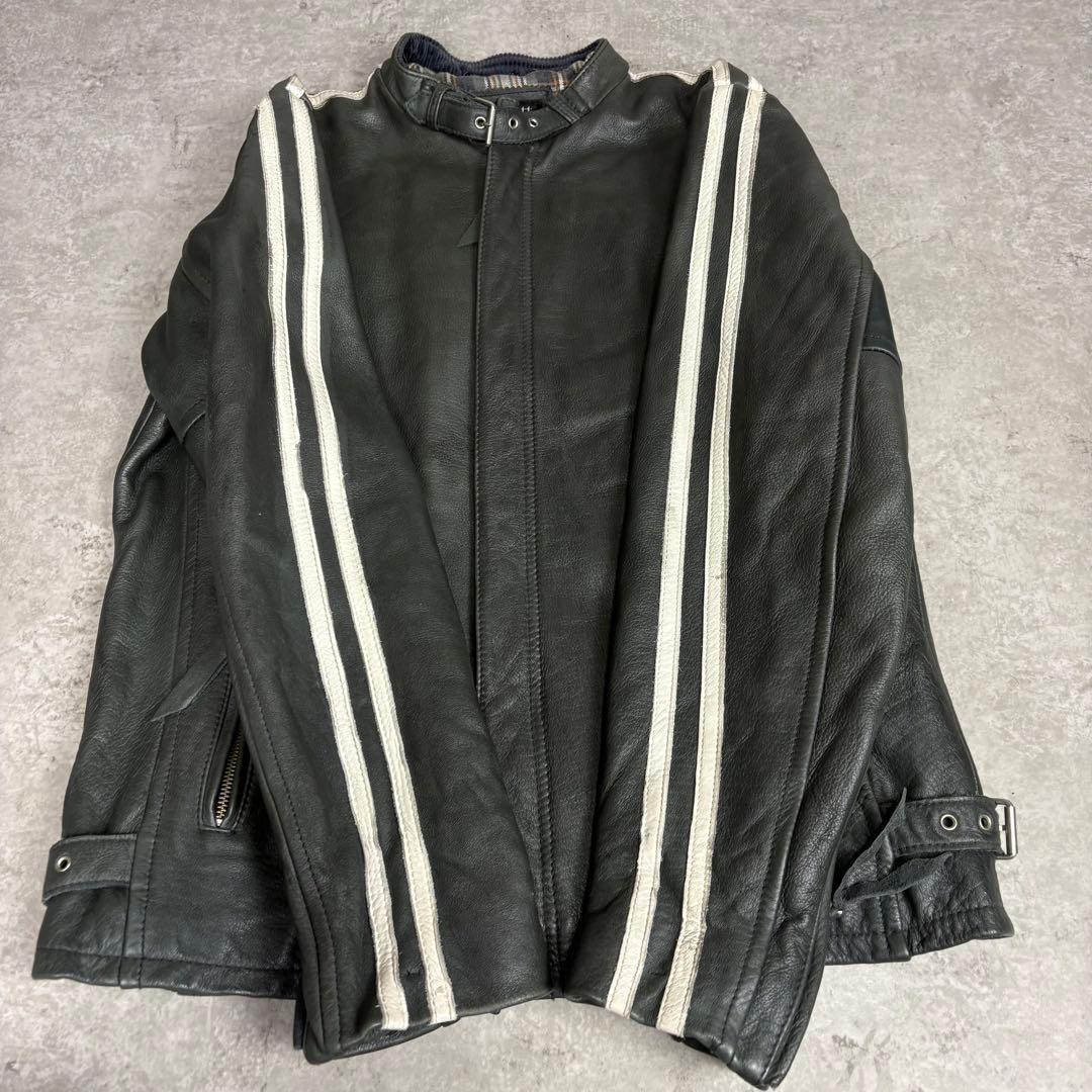 ショット　 Schott シングル　レザー ライダースジャケット　L カーキ