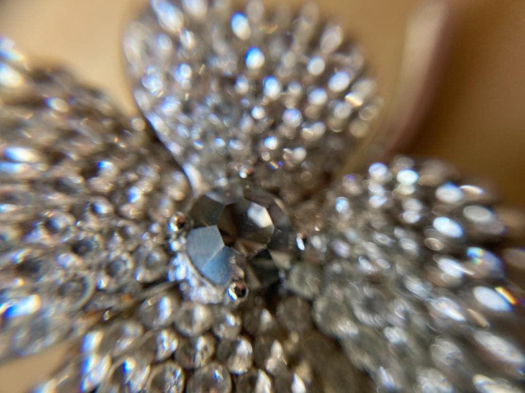 【美品】FOXEY フォクシー ブローチ コサージュ 花 ラインストーン 希少