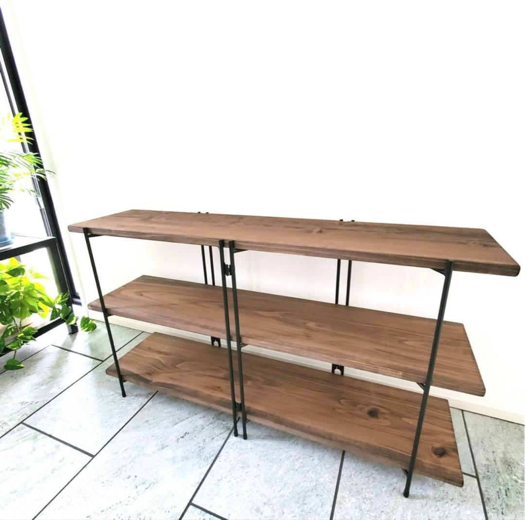 アイアンラック　キャンプテーブル　キッチンテーブル　シェルフ①