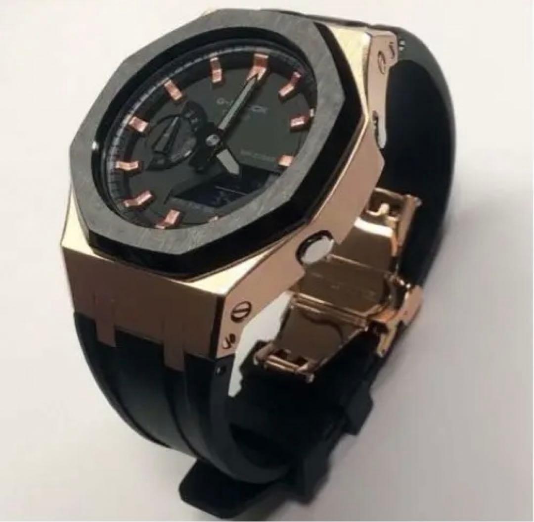 G-shock Ga2100-1A1 カシオーク カスタマイズ ローズゴールド