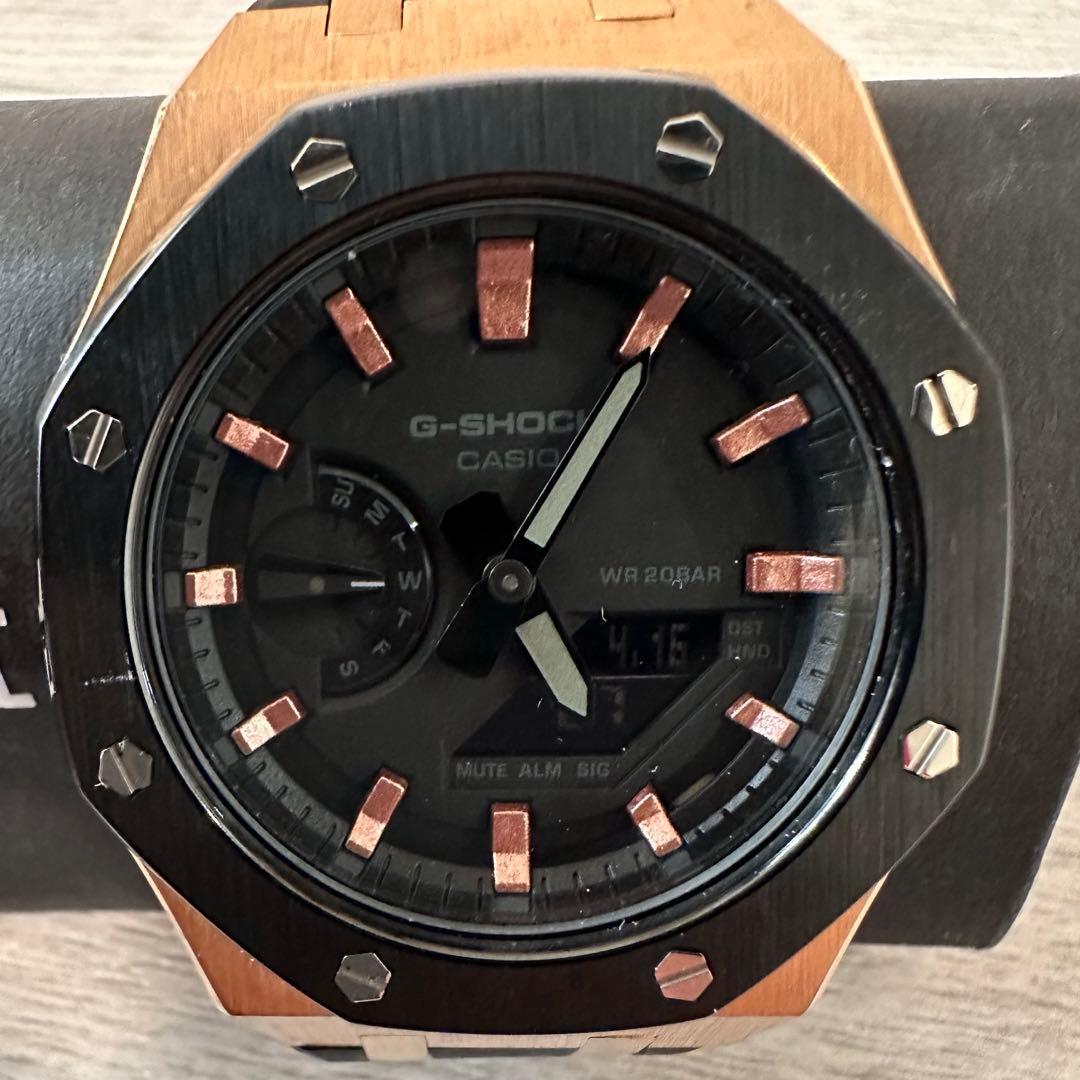 G-shock Ga2100-1A1 カシオーク カスタマイズ ローズゴールド