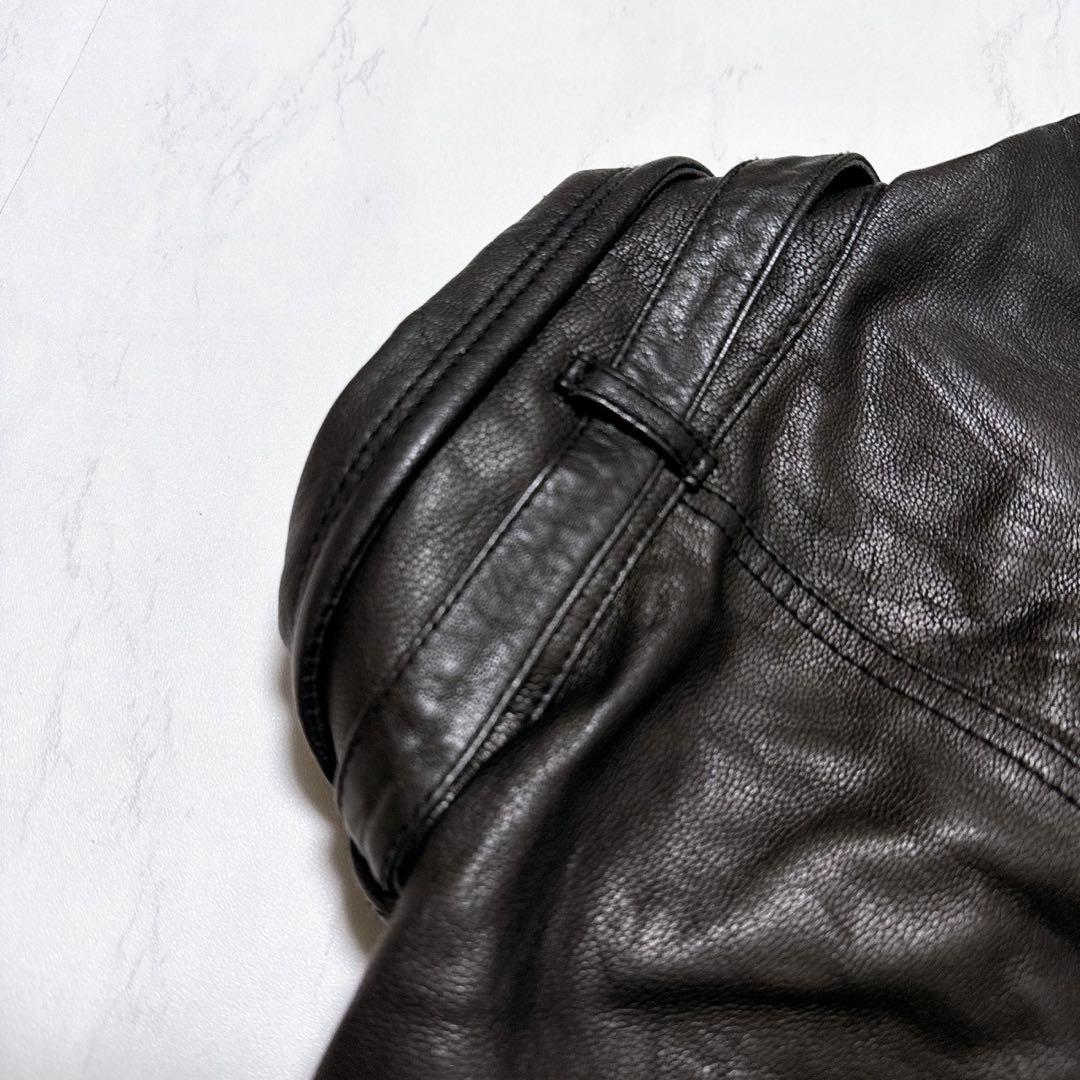 ニコルクラブフォーメン ゴートレザー レザージャケット 黒46