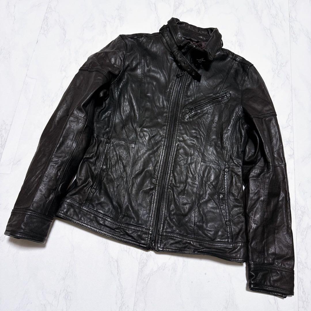 ニコルクラブフォーメン ゴートレザー レザージャケット 黒46