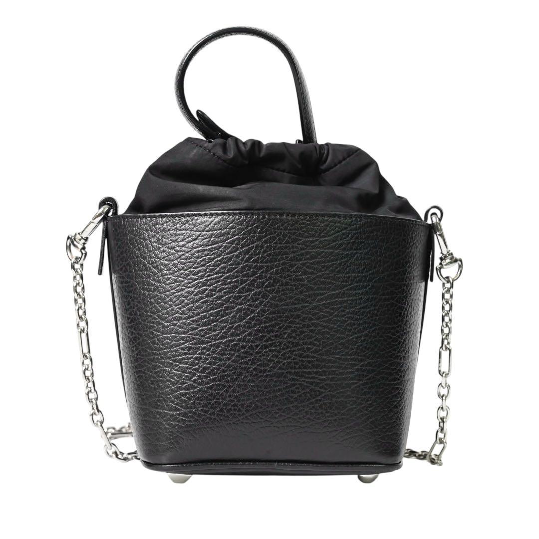 【美品】メゾンマルジェラ ブラック ショルダーバッグ 5ACバケットバッグ