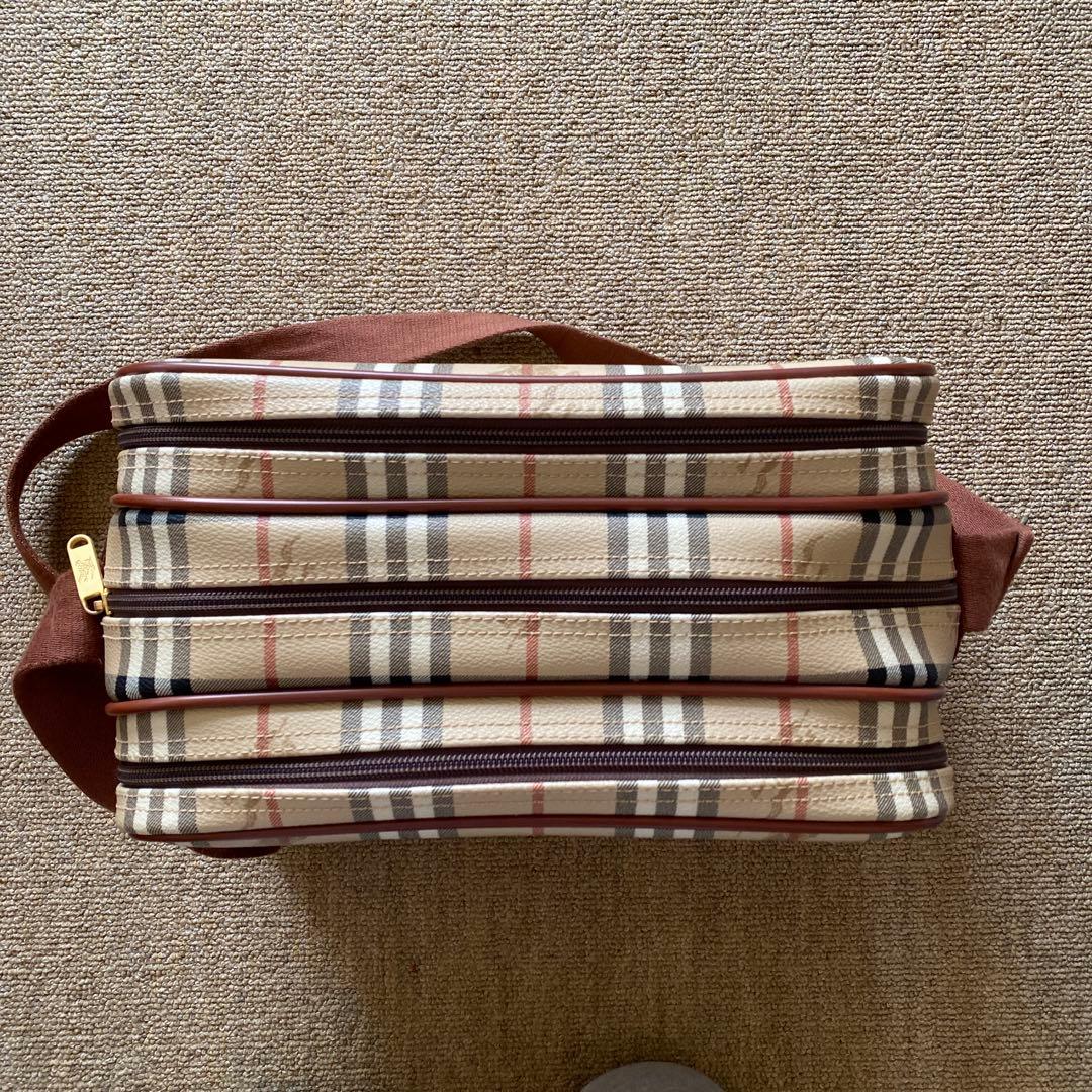 Burberryレザーキャンバス クロスボディ ショルダーバッグ ノバチェック