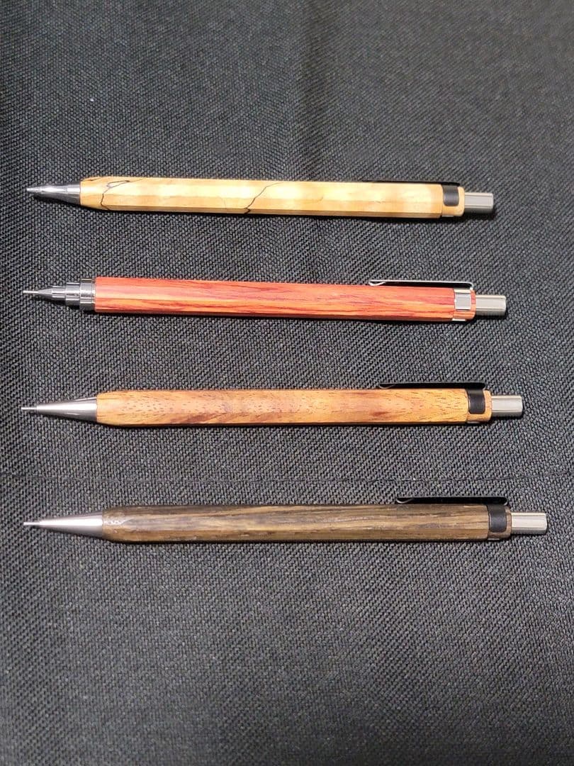 4631　woodturning　シャープペン　4本セット　木軸