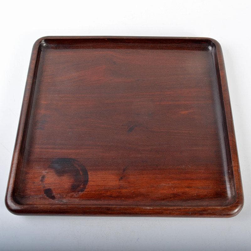 中国　唐木紫檀製　無垢刳り貫き　煎茶盆　香盆　M　R4359B