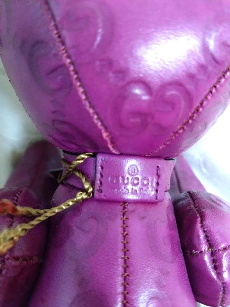 GUCCI　グッチGGシマ オール レザー　テディベア　ぬいぐるみ