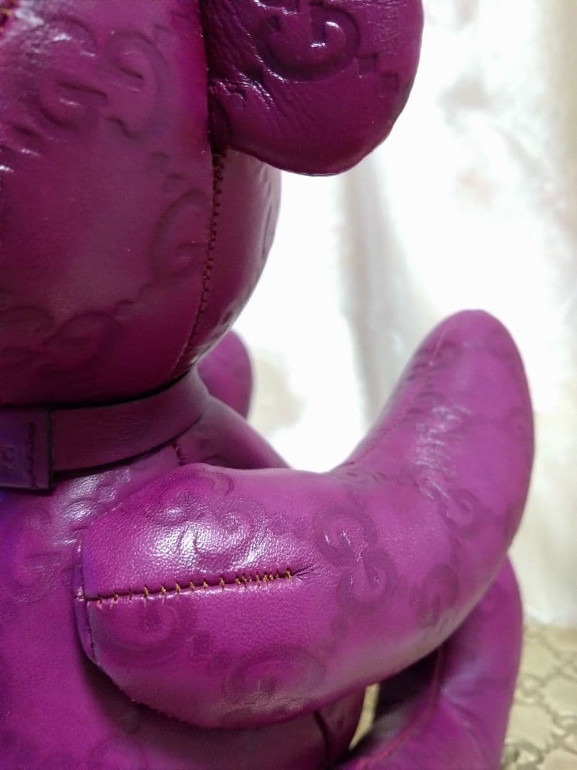 GUCCI　グッチGGシマ オール レザー　テディベア　ぬいぐるみ