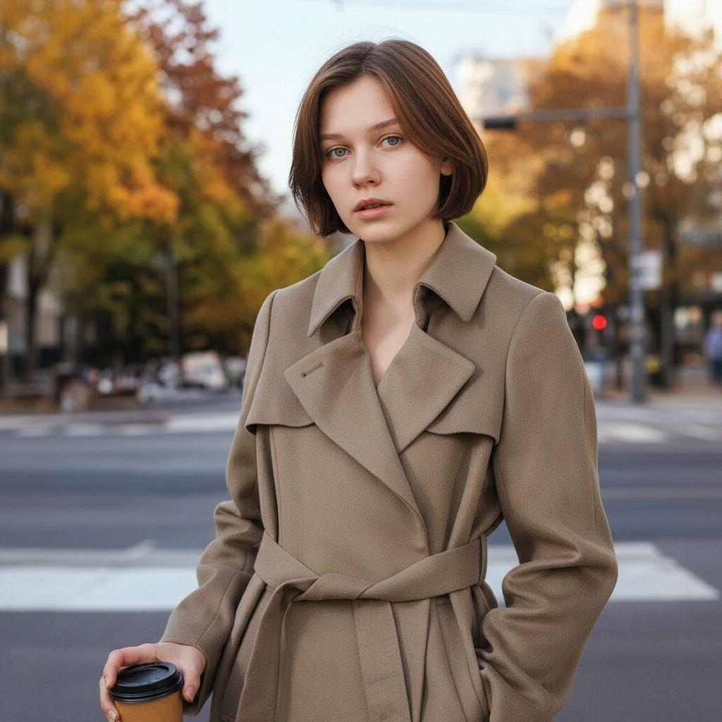 【美品　カシミヤ100%】デプレ　チェスターコート　コロンボ　ベルト　Aライン