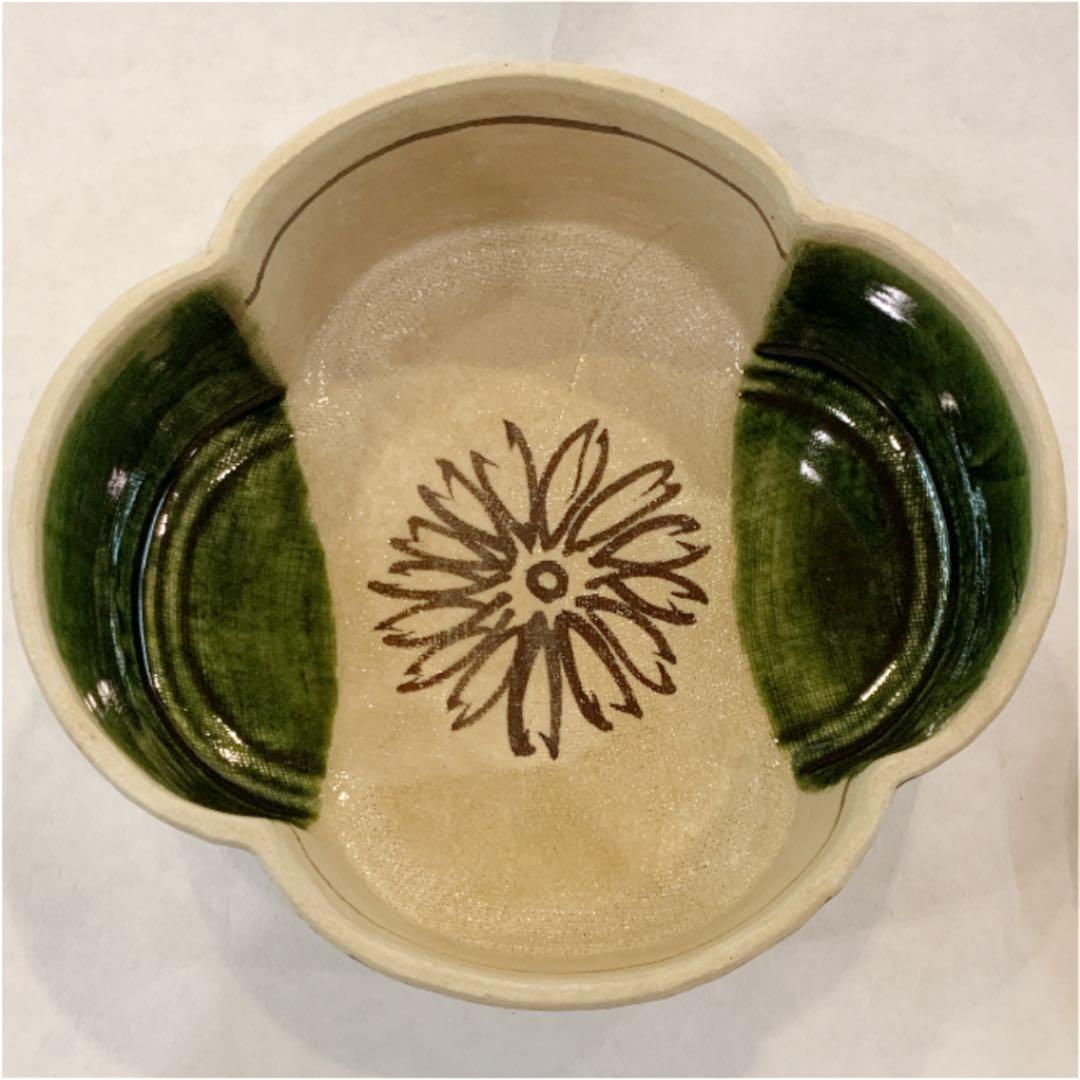 【茶道具】山口茂 織部木瓜食籠 菓子器