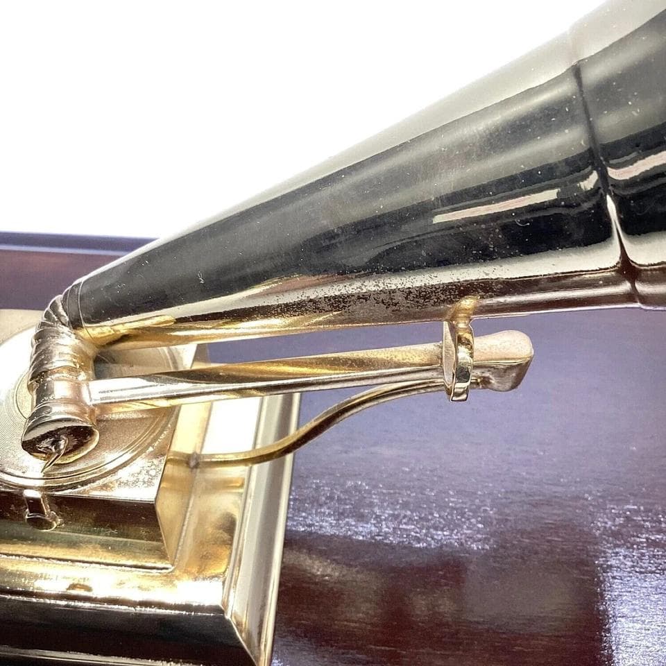 VICTOR ニッパー犬 ゴールド 蓄音機 創立50周年 置物　ガラスケース付き