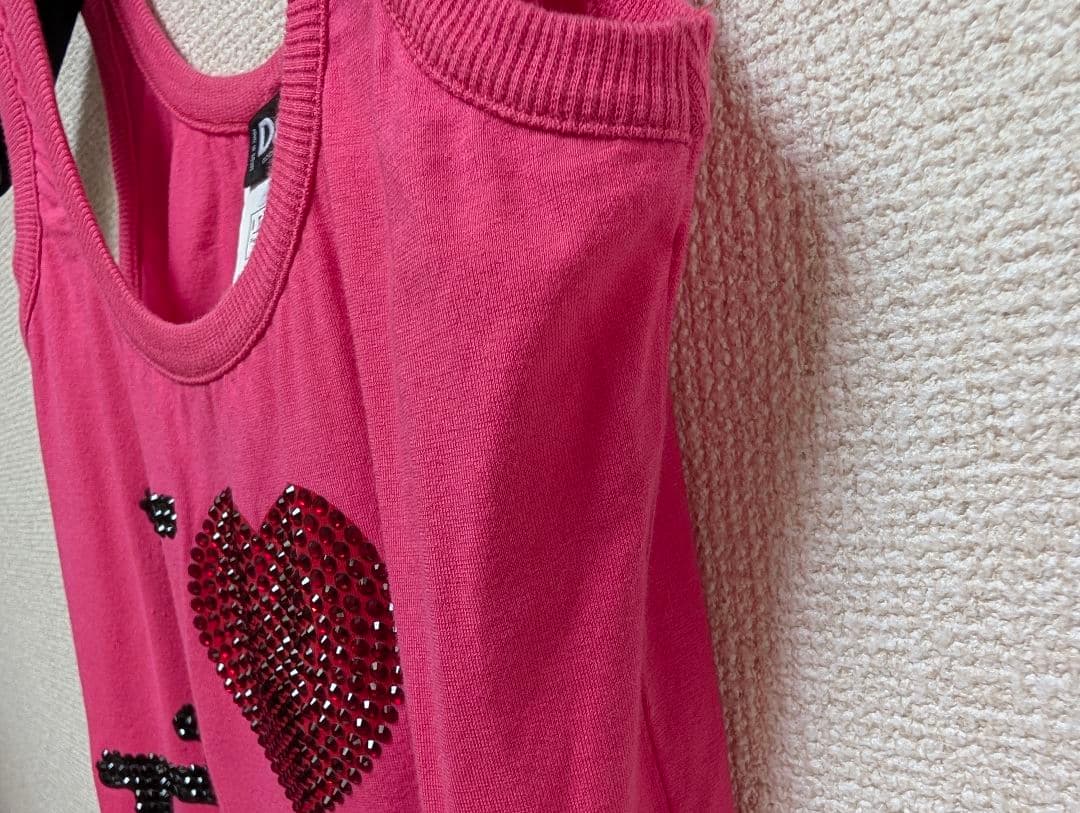 D&G ドルチェ&ガッバーナ ラインストーン タンクトップ XS ピンク